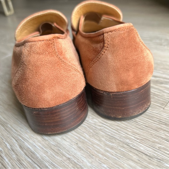 Vintage 80s Gucci Carmel Suede Leather Loafers 41.5 US 8.5 unisex women’s US 10 - Picture 6 of 16